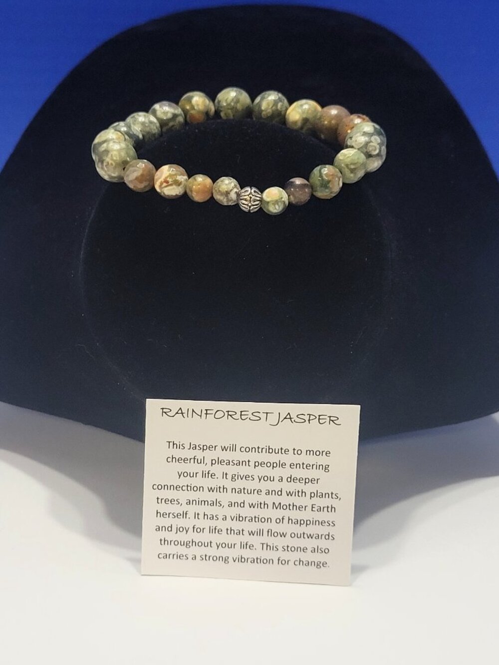 Vintage Rainforest Jasper Faceted Beaded Bracelet for Joy